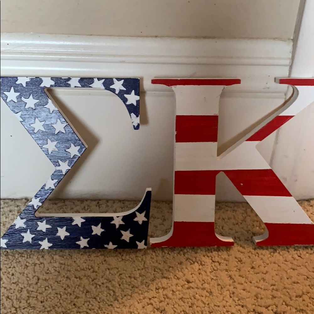 Sigma Kappa American flag letters
